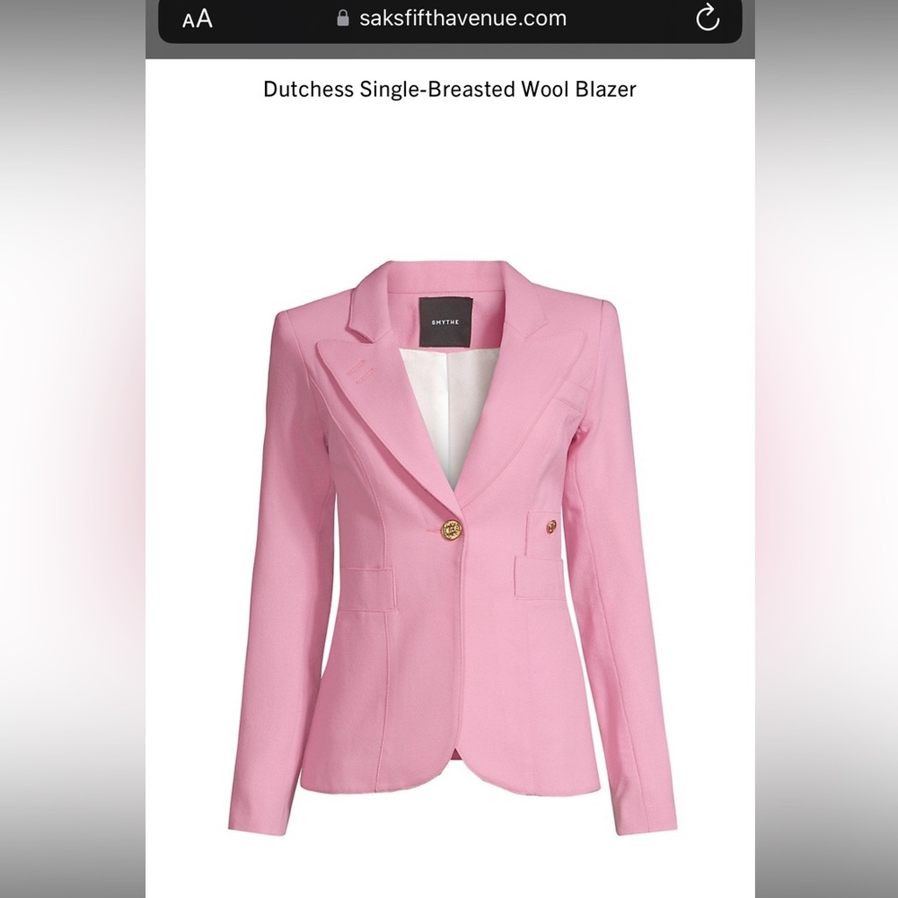 Smythe duchess blazer: pink - size 4 - perfect for Barbie events - or any event